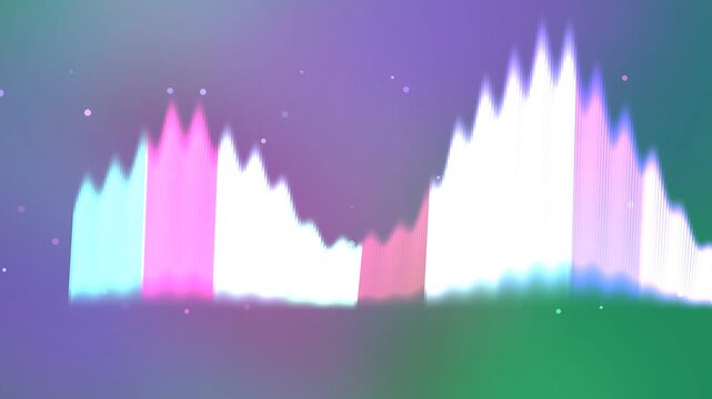 Vibrant sound wave visualization with colorful gradient background