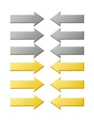 Fototapeta premium Dynamic Zigzag Arrows In Gray And Yellow On Transparent Background