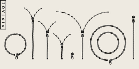 Zipper silhouette. Abstract zipper vector  © Aleksei_7799