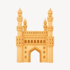 Obraz premium Iconic Indian historical monument illustration.