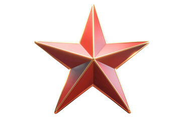Obraz premium Red Star With Gold Outline In 3D Style