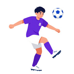 Fototapeta premium Soccer Player Kicking Ball In Action - Flat Design