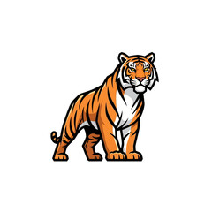 Fototapeta premium Tiger standing majestically in a graphic illustration