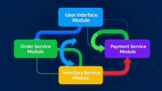 Microservices architecture modules diagram