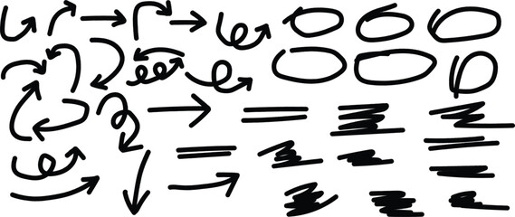 Black marker arrows circles hand drawn annotation elements