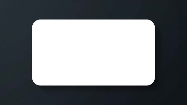 Blank white rounded rectangle card floating on a dark grey background with subtle shadow