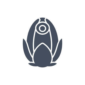 Passionflower Anther with Apical Pore Icon, Flat 2D Vector Flower Pollen Illustration