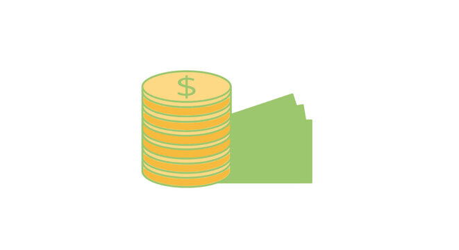Stack of gold coins money.