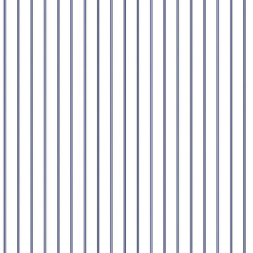 Seamless pattern, blue vertical lines forming a repeat pinstripe seamless pattern on a white background. Classic fabric design