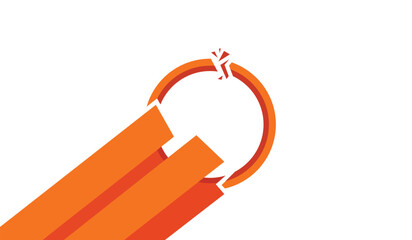 Abstract Broken Circular Arrow Loop Vector Illustration on Light Background