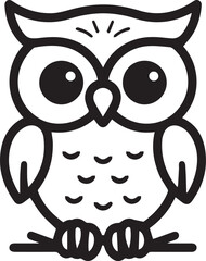 A charming illustration of an owl, simple and modern, set against a pristine, uncluttered backdrop. The illustration is perfect for children's books, educational materials.