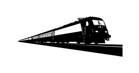Modern High-Speed Passenger Train Vector Illustration
