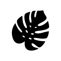 Bold Monstera Leaf Silhouette Graphic for Interior Wall Art