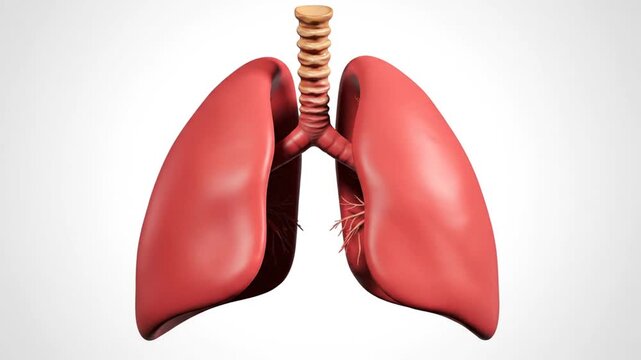 Human Lungs With Trachea.