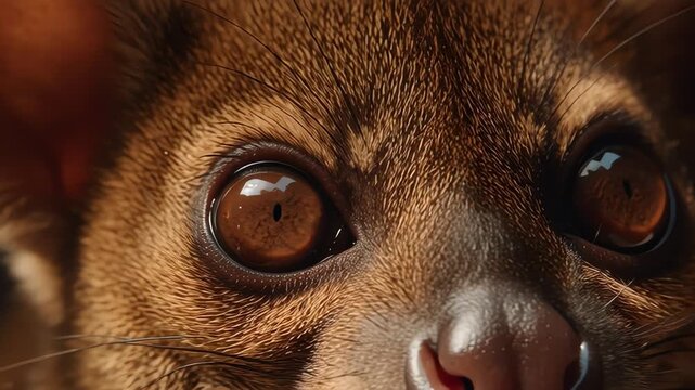 Close-up of a Fossa's Face in Madagascar