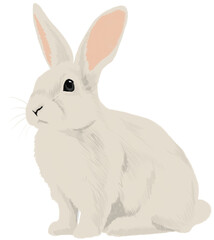 Obraz premium white rabbit on white background