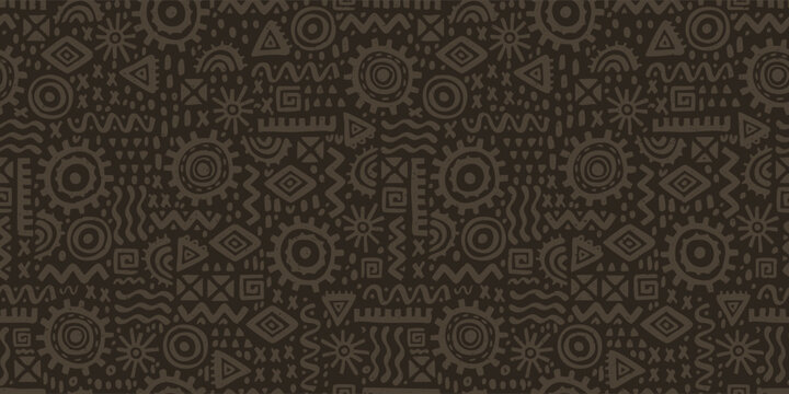 Hand drawn  abstract seamless pattern, ethnic background, simple style - great for textiles, banners, wallpapers, wrapping - vector design