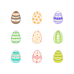 Colorful Decorated Easter Eggs Collection