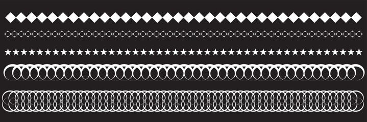 Decorative Horizontal Divider Lines and Borders . Ornamental divider lines, geometric borders and decorative separators isolated on white background for design projects, web and print use.
