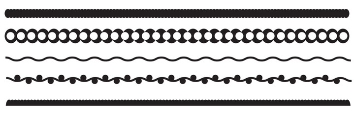Decorative Horizontal Divider Lines and Borders . Ornamental divider lines, geometric borders and decorative separators isolated on white background for design projects, web and print use.
