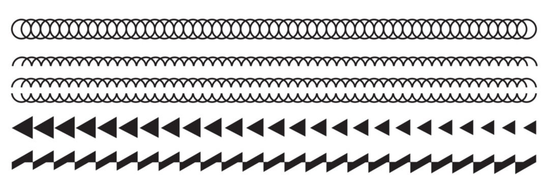 Decorative Horizontal Divider Lines and Borders . Ornamental divider lines, geometric borders and decorative separators isolated on white background for design projects, web and print use.

