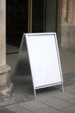 Blank A-Frame Sidewalk Sign Mockup in Munich
