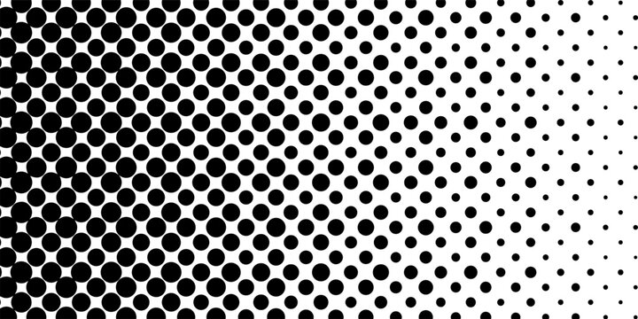 Black and White Halftone Dots Gradient Background Pattern