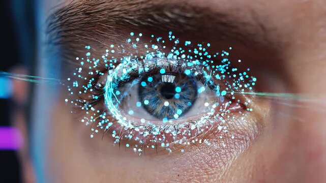 4K video Eye Scanning Technology Concept