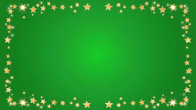 4K video green screen with golden star border