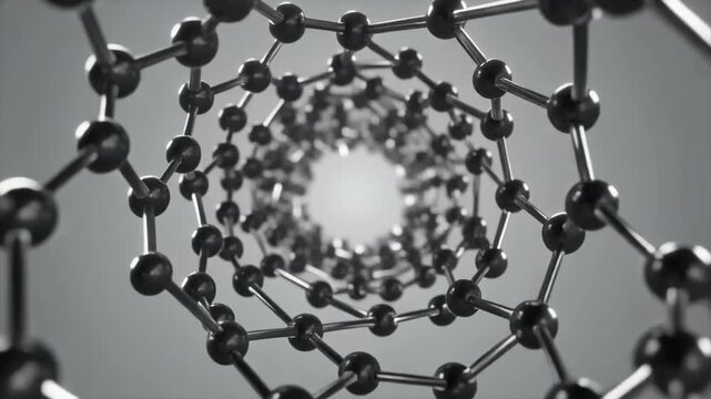 4K video of a detailed molecular structure model