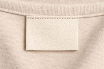 Blank clothing label on fabric