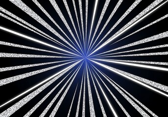 Obraz premium Radiant silver burst on deep space background, sparkling celestial shine