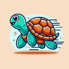 Obraz premium Cute turtle vector illustration