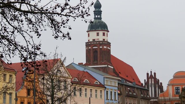 the east german city of cottbus 4k 25fps video