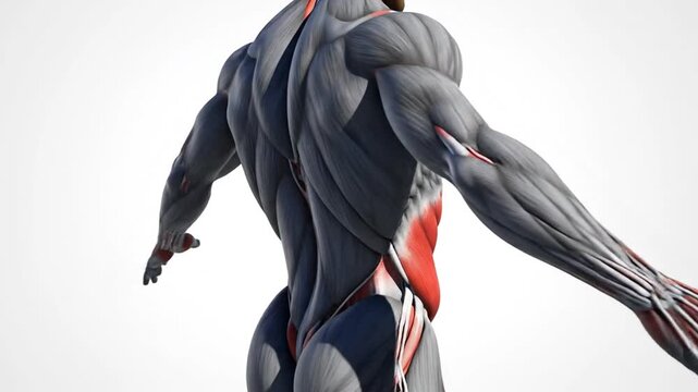 Muscular anatomy side view.