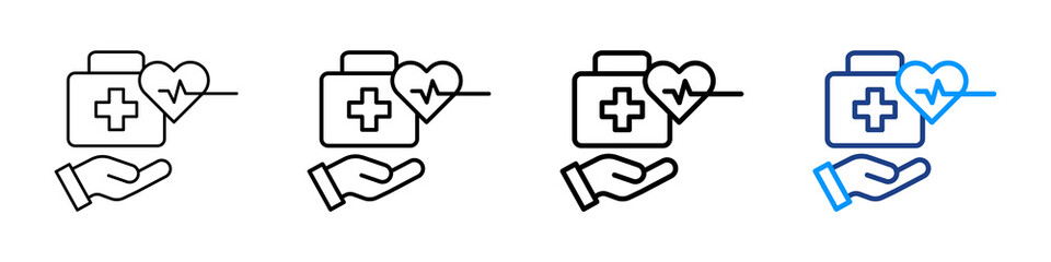 Medical Care Icon Different Style Outline Collection Set.