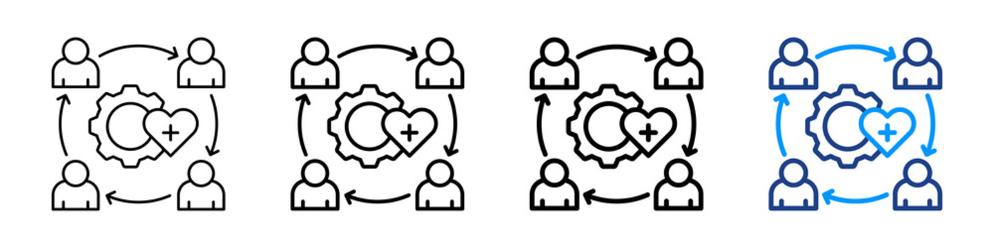 Care Coordination Icon Different Style Outline Collection Set.