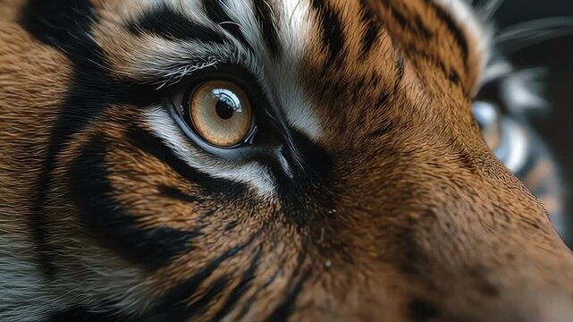 Tiger's Intense Gaze: Close-Up Wildlife Portrait