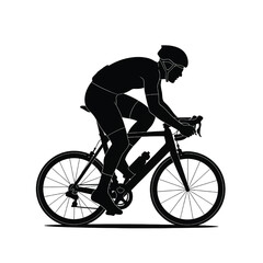 Obraz premium Cyclist Riding Bicycle in Motion, Silhouette Illustration, Dynamic Pose, Sports Scene, Vector Graphic