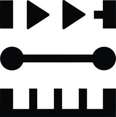 video editing timeline silhouette vector illustration on transparent background