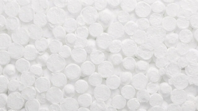 White polystyrene foam balls texture background