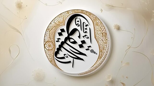 Arabic Calligraphy on White Ceramic Plates.