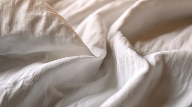Wrinkled White Fabric Background