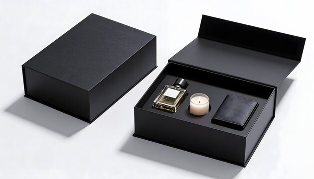 Luxury Black Rigid Gift Box with Premium Accessories Set