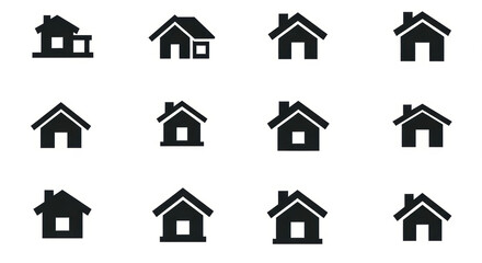 Fototapeta premium House icon set. Home symbol collection. Real estate logo