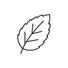 Mint Leaf with Subtle Vein Lines Flat 2D Herbal Botanical Vector Illustration © Vector Alchemy 