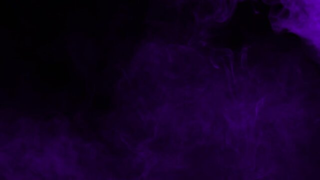 Wispy purple smoke tendrils floating at the top of the frame. Isolated on black, ideal for compositing as a magical or ethereal atmospheric effect