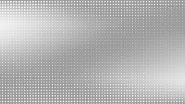 Abstract silver metal texture background with dotted pattern. Polished stainless steel surface vector illustration. Industrial chrome plate backdrop with gradient light for modern technology design.