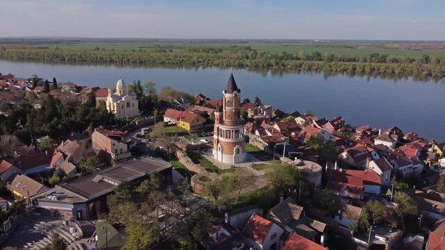 Drone view of Zemun, Belgrade, Serbia.