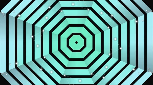 Abstract Geometric Shapes Moving in Sync.